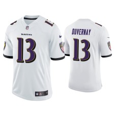 Men's Baltimore Ravens #13 Devin Duvernay Vapor Limited White Jersey