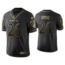 Men's Baltimore Ravens #26 Golden Edition Vapor Limited Ravens Geno Stone Black Jersey