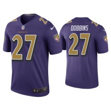 Men's Baltimore Ravens #27 Color Rush Legend J.K. Dobbins Purple Jersey