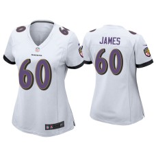 Women's Baltimore Ravens #60 Ja'Wuan James White Game Jersey