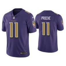 Men's Baltimore Ravens #11 Color Rush Limited James Proche Purple Jersey