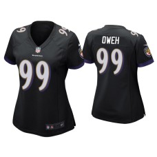 Women's Baltimore Ravens #99 Jayson Oweh Black Game Jersey