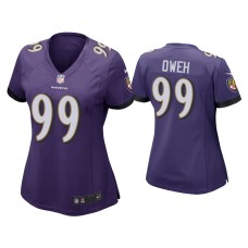 Women's Baltimore Ravens #99 Jayson Oweh Purple Game Jersey