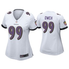 Women's Baltimore Ravens #99 Jayson Oweh White Game Jersey