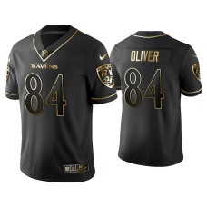 Men's Baltimore Ravens #84 Golden Edition Vapor Limited Ravens Josh Oliver Black Jersey