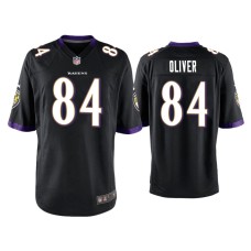 Men's Baltimore Ravens #84 Josh Oliver Black Game Jersey