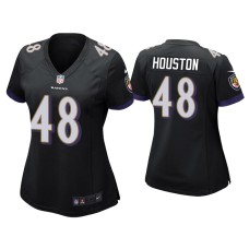 Women's Baltimore Ravens #48 Justin Houston Black Game Jersey