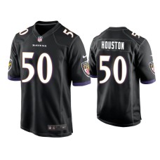 Men's Baltimore Ravens #50 Justin Houston Black Game Jersey