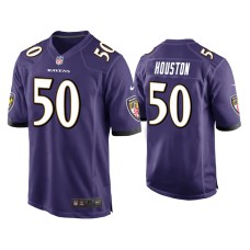 Men's Baltimore Ravens #50 Justin Houston Purple Game Jersey