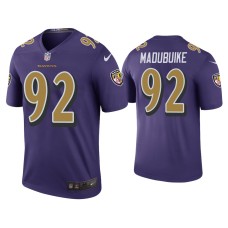 Men's Baltimore Ravens #92 Color Rush Legend Justin Madubuike Purple Jersey