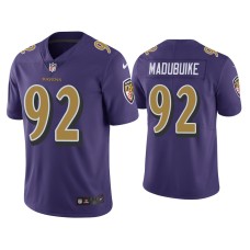 Men's Baltimore Ravens #92 Color Rush Limited Justin Madubuike Purple Jersey