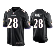 Men's Baltimore Ravens #28 Latavius Murray Black Game Jersey