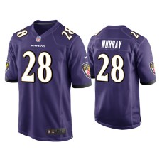 Men's Baltimore Ravens #28 Latavius Murray Purple Game Jersey