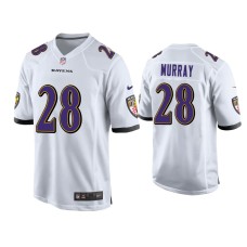 Men's Baltimore Ravens #28 Latavius Murray White Game Jersey