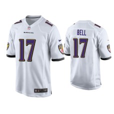 Men's Baltimore Ravens #17 Le'Veon Bell White Game Jersey