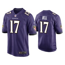 Men's Baltimore Ravens #17 Le'Veon Bell Purple Game Jersey