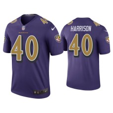 Men's Baltimore Ravens #40 Color Rush Legend Malik Harrison Purple Jersey