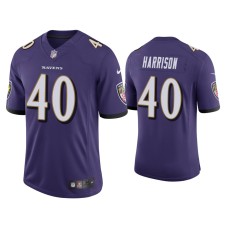 Men's Baltimore Ravens #40 Malik Harrison Vapor Limited Purple Jersey