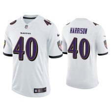 Men's Baltimore Ravens #40 Malik Harrison Vapor Limited White Jersey