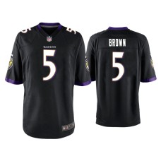 Men's Baltimore Ravens #5 Marquise Brown Black Game Jersey