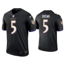 Men's Baltimore Ravens #5 Marquise Brown Black Legend Jersey