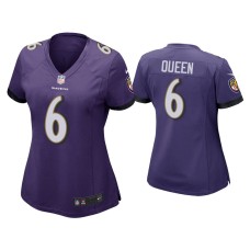 Women's Baltimore Ravens #6 Patrick Queen Purple Game Jersey