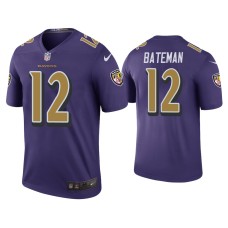 Men's Baltimore Ravens #12 Color Rush Legend Rashod Bateman Purple Jersey