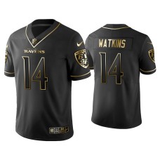 Men's Baltimore Ravens #14 Golden Edition Vapor Limited Ravens Sammy Watkins Black Jersey