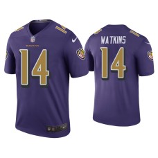 Men's Baltimore Ravens #14 Color Rush Legend Sammy Watkins Purple Jersey