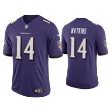 Men's Baltimore Ravens #14 Sammy Watkins Vapor Limited Purple Jersey