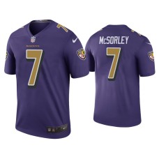 Men's Baltimore Ravens #7 Color Rush Legend Trace McSorley Purple Jersey