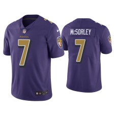 Men's Baltimore Ravens #7 Color Rush Limited Trace McSorley Purple Jersey