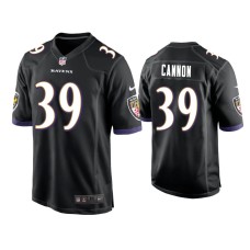 Men's Baltimore Ravens #39 Trenton Cannon Black Game Jersey