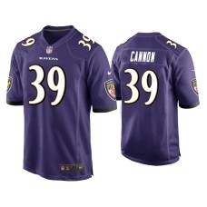 Men's Baltimore Ravens #39 Trenton Cannon Purple Game Jersey