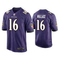 Men's Baltimore Ravens #16 Tylan Wallace Purple Game Jersey