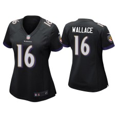 Women's Baltimore Ravens #16 Tylan Wallace Black Game Jersey