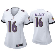 Women's Baltimore Ravens #16 Tylan Wallace White Game Jersey