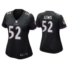 Women's Baltimore Ravens #52 Ray Lewis Black Game Jersey