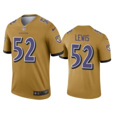 Men's Baltimore Ravens #52 Ray Lewis Gold Inverted Legend Jersey