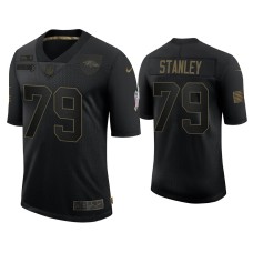 Men's Baltimore Ravens #79 Ronnie Stanley Black 2020 Salute To Service Limited Jersey