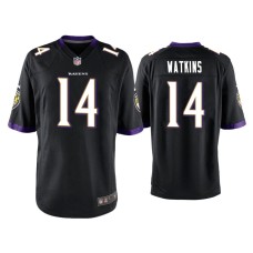 Men's Baltimore Ravens #14 Sammy Watkins Black Game Jersey