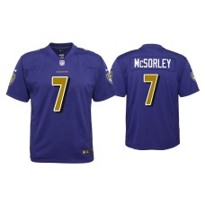 Youth Baltimore Ravens #7 Trace McSorley Purple Color Rush Game Jersey