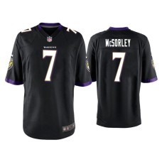 Men's Baltimore Ravens #7 Trace McSorley Black Game Jersey