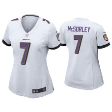 Women's Baltimore Ravens #7 Trace McSorley White Game Jersey