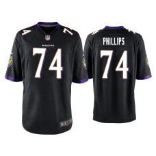 Men's Baltimore Ravens #74 Tyre Phillips Black Game Jersey