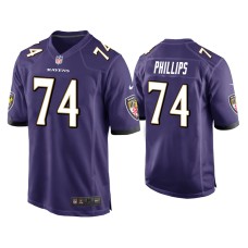 Men's Baltimore Ravens #74 Tyre Phillips Purple Game Jersey