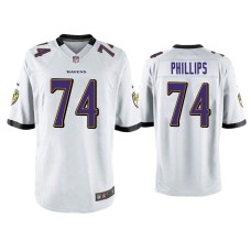 Men's Baltimore Ravens #74 Tyre Phillips White Game Jersey