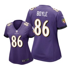 Women's Baltimore Ravens #86 Purple Nick Boyle Nike Game Jersey