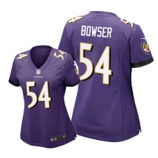 Women's Baltimore Ravens #54 Purple Tyus Bowser Nike Game Jersey