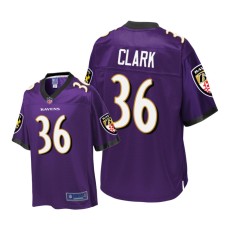 Youth Baltimore Ravens #36 Purple Chuck Clark Pro Line Jersey